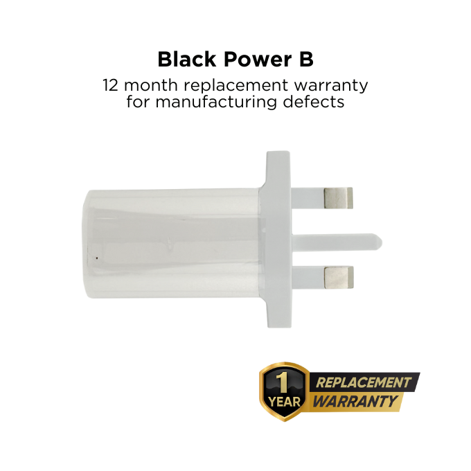 BLACK Power W 2 in 1 Fast Charging Brick 18W with USB A and C, 1Yr warranty BLACK Power W 2 in 1 Fast Charging Brick 18W with USB A and C, 1Yr warranty